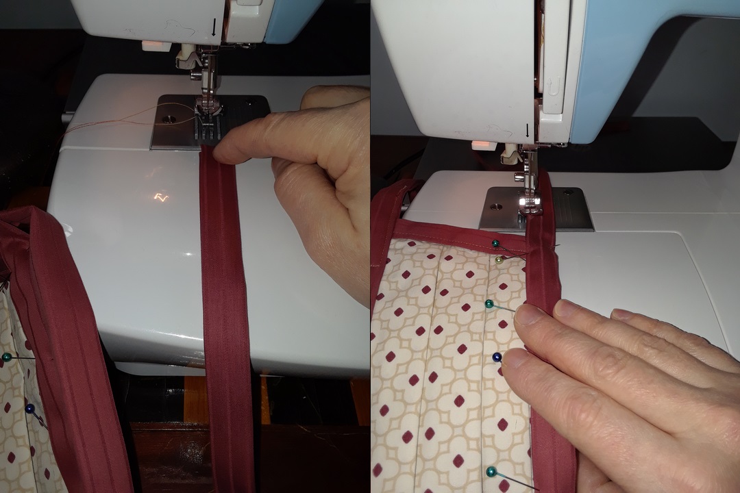 sew the entire length of the bottom tie 